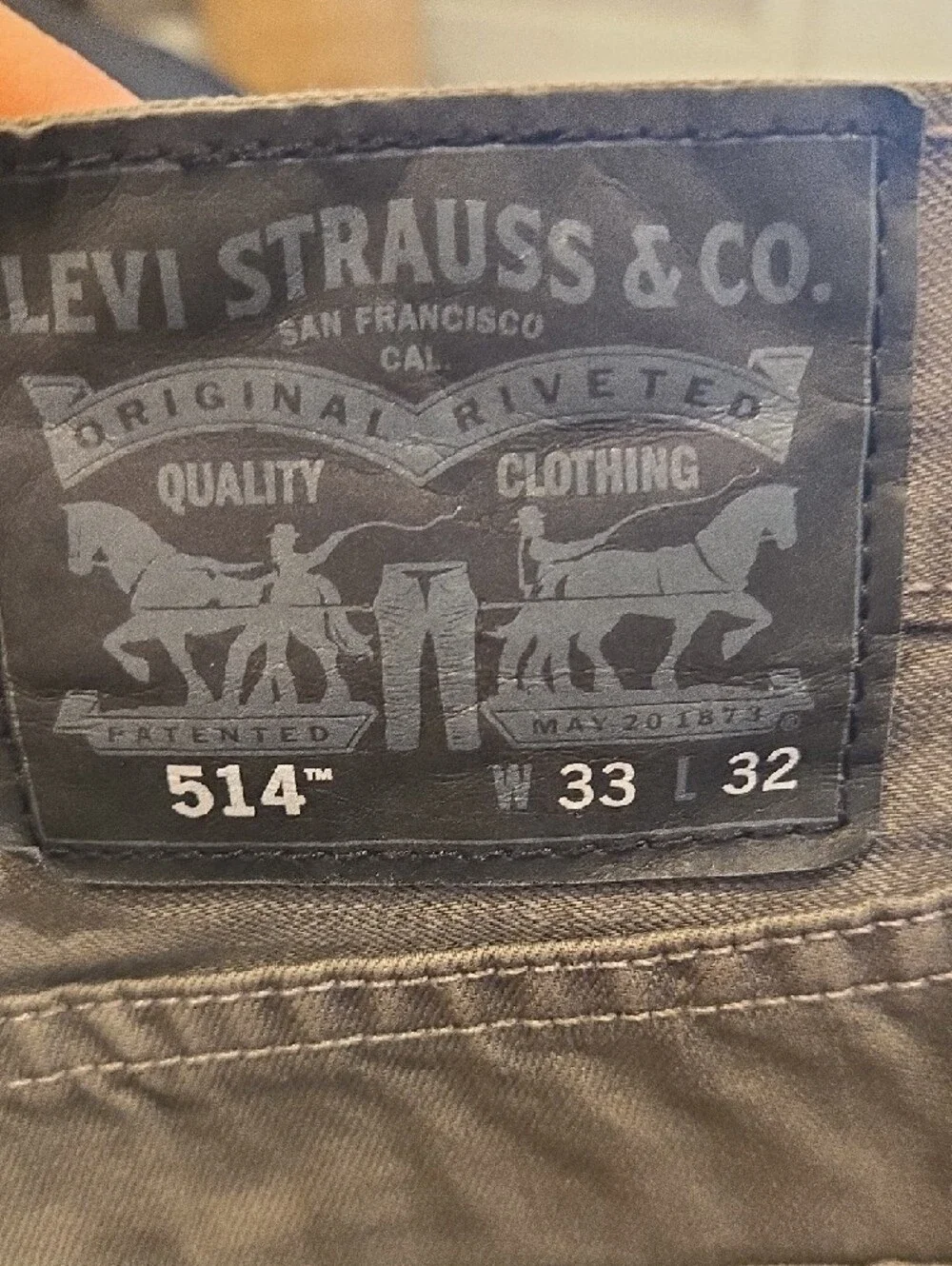Levi's Men's Straight Jean Pants in Khaki Green 100% Cotton 33×32
